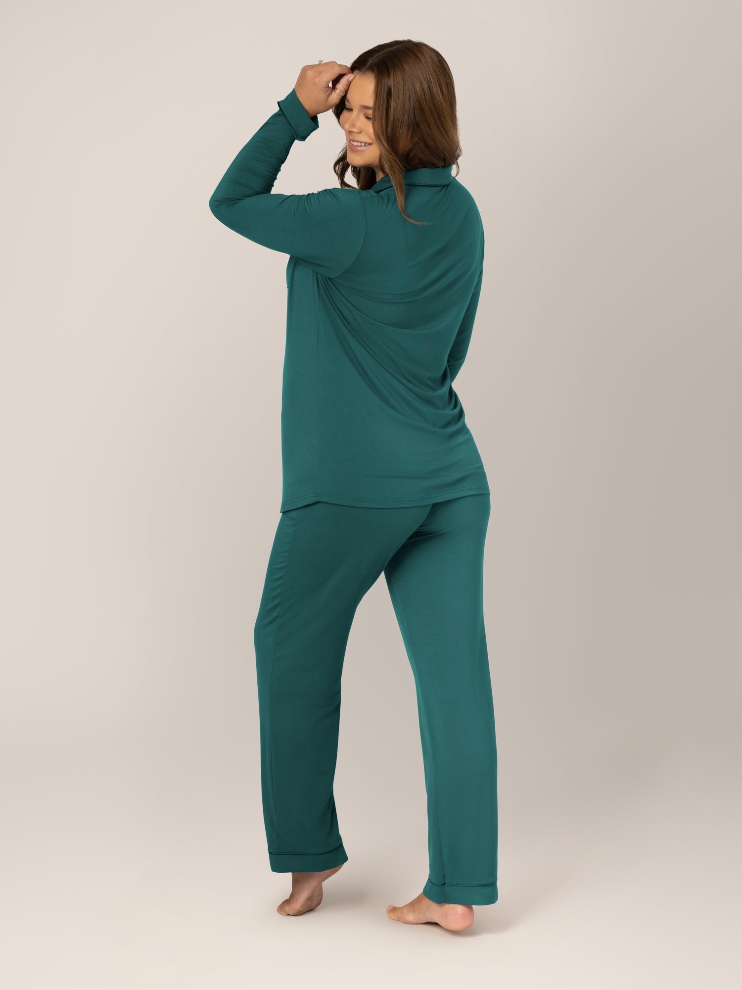 Clea Bamboo Long Sleeve Pajama Set | Evergreen | Milk & Baby