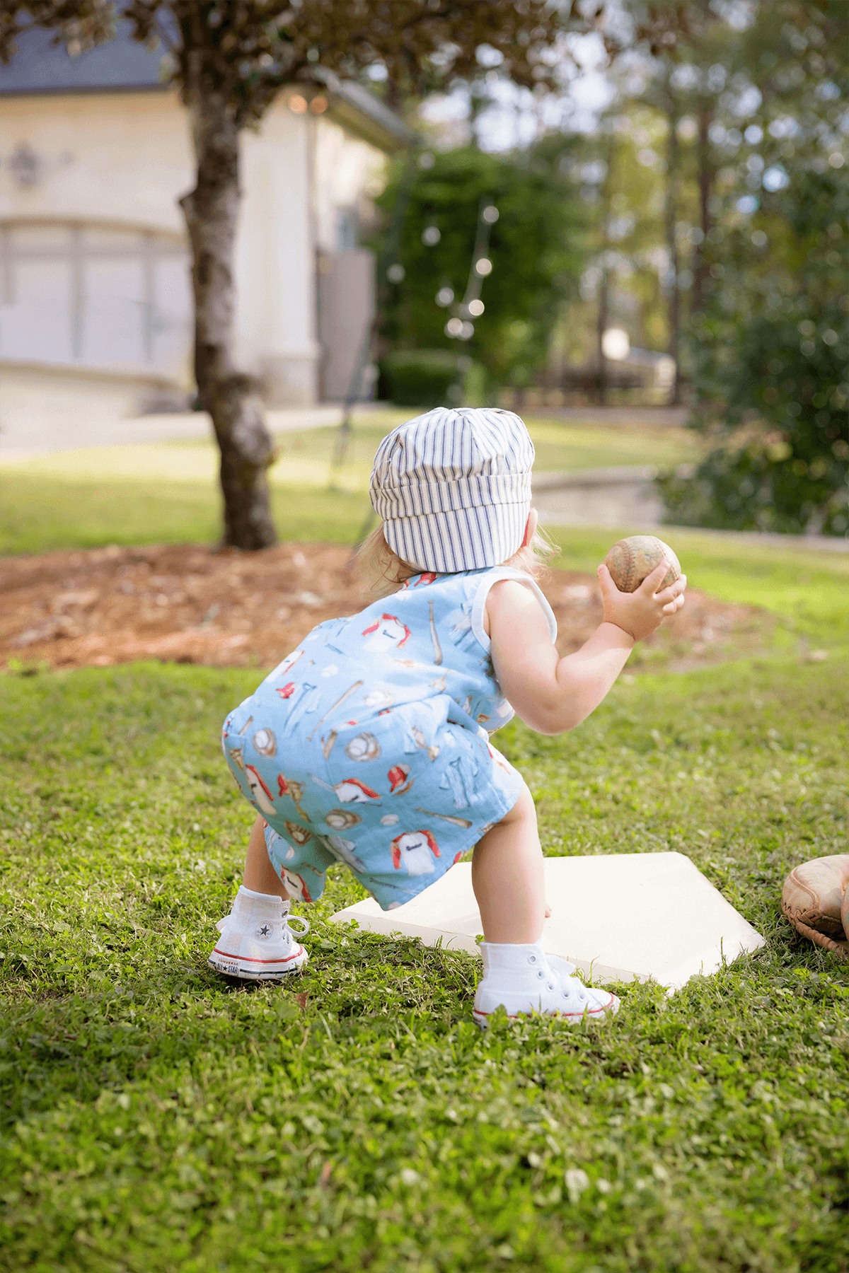 Let's Play Ball Organic Muslin Shortall | Milk & Baby