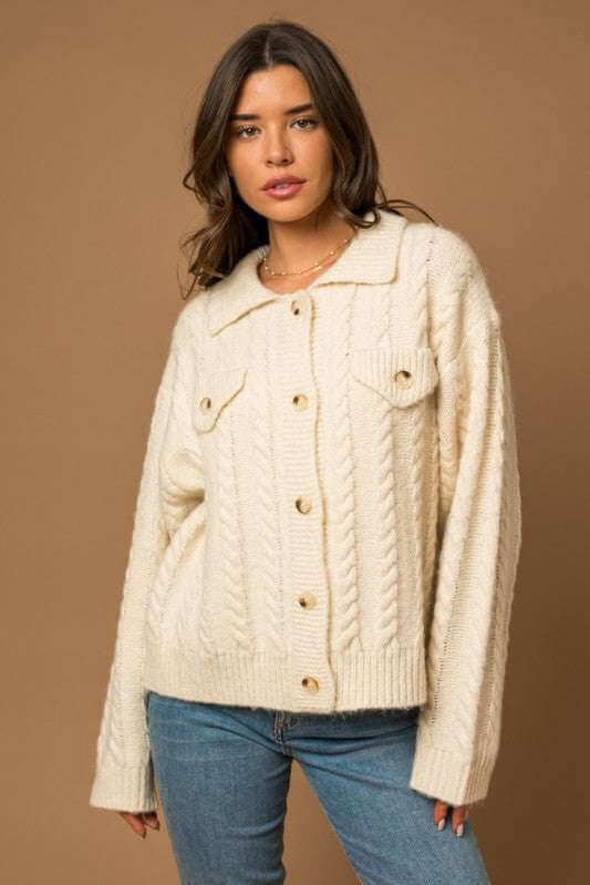 Cable Sweater Cardigan | Milk & Baby