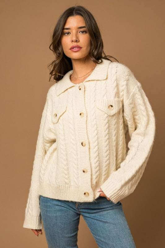 Cable Sweater Cardigan | Milk & Baby