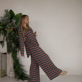 Holiday Stripe | Women's Bamboo Button Up Lounge Set