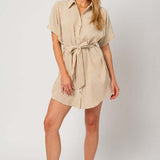 Half Sleeve Button Down Shirt Dress | Milk & Baby