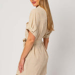 Half Sleeve Button Down Shirt Dress | Milk & Baby