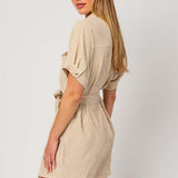 Half Sleeve Button Down Shirt Dress | Milk & Baby