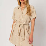 Half Sleeve Button Down Shirt Dress | Milk & Baby