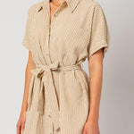Half Sleeve Button Down Shirt Dress | Milk & Baby
