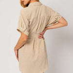 Half Sleeve Button Down Shirt Dress | Milk & Baby