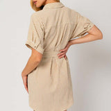 Half Sleeve Button Down Shirt Dress | Milk & Baby