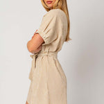 Half Sleeve Button Down Shirt Dress | Milk & Baby