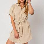 Half Sleeve Button Down Shirt Dress | Milk & Baby
