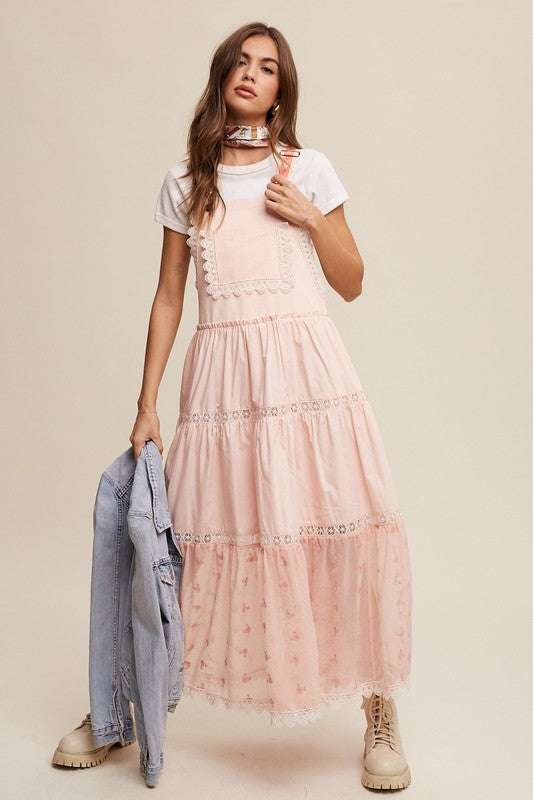 Romantic Overall Maxi Dress | Nursing Friendly | Milk & Baby