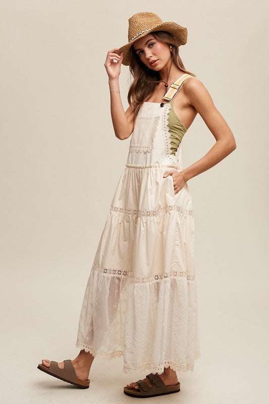 Romantic Overall Maxi Dress | Nursing Friendly | Milk & Baby