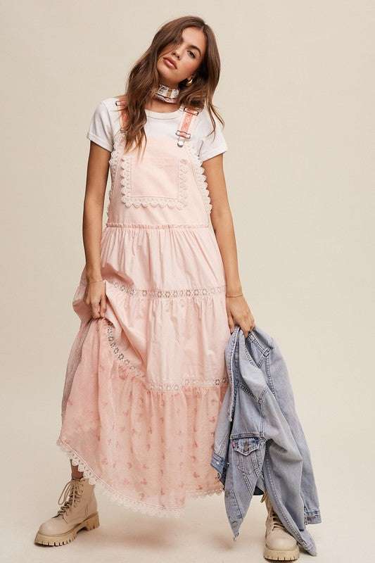Romantic Overall Maxi Dress | Nursing Friendly | Milk & Baby