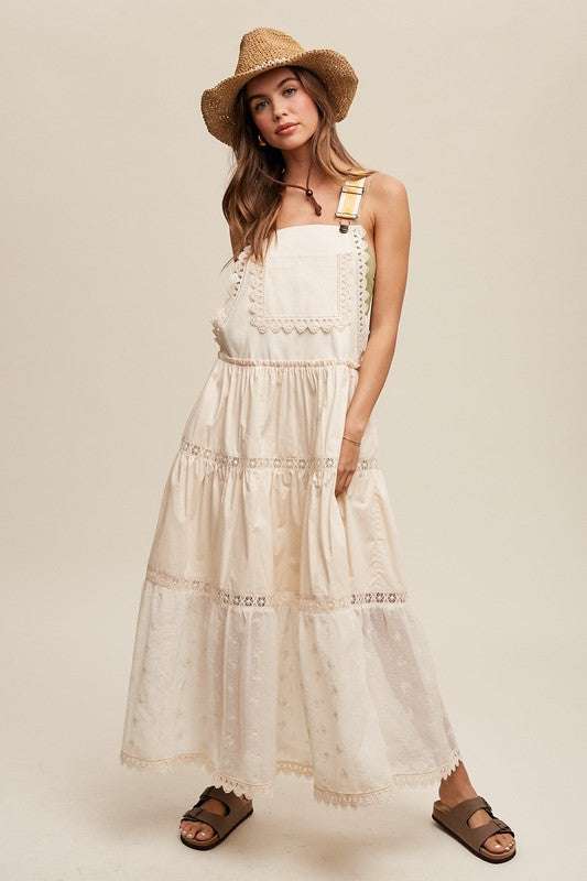 Romantic Overall Maxi Dress | Nursing Friendly | Milk & Baby