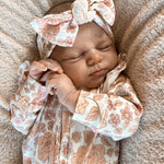 Luna + Luca Floral Jumpsuit + Bow | Milk & Baby