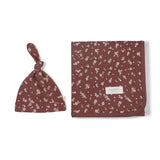 Organic Swaddle Blanket & Hat | Winter Bloom | Milk & Baby