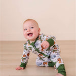 It's a Jungle Out There | Bamboo One Piece Zip Pajama | WHY BIRD & BEAN?Bird & Bean creates premium bamboo pajamas designed for comfort and durability. Made from the highest quality, extra soft bamboo viscose fabric, these baby and kid's pajamas feature a
