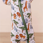 It's a Jungle Out There | Bamboo One Piece Zip Pajama | WHY BIRD & BEAN?Bird & Bean creates premium bamboo pajamas designed for comfort and durability. Made from the highest quality, extra soft bamboo viscose fabric, these baby and kid's pajamas feature a