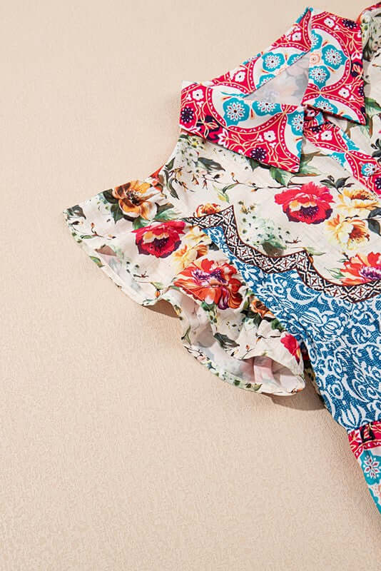 Rose Boho Floral Ruffle Mini Dress | Milk & Baby