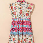 Rose Boho Floral Ruffle Mini Dress | Milk & Baby