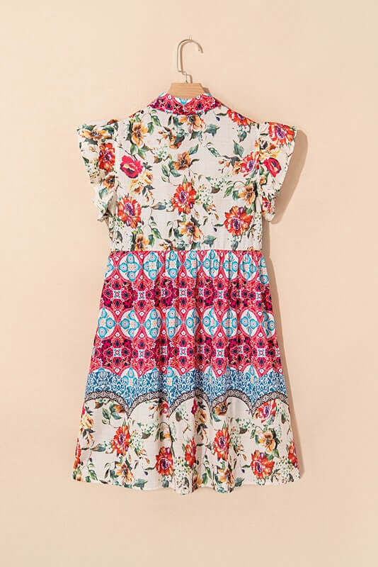 Rose Boho Floral Ruffle Mini Dress | Milk & Baby