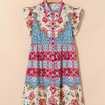 Rose Boho Floral Ruffle Mini Dress | Milk & Baby