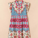 Rose Boho Floral Ruffle Mini Dress | Milk & Baby