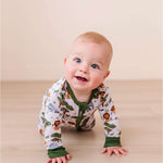 It's a Jungle Out There | Bamboo One Piece Zip Pajama | WHY BIRD & BEAN?Bird & Bean creates premium bamboo pajamas designed for comfort and durability. Made from the highest quality, extra soft bamboo viscose fabric, these baby and kid's pajamas feature a