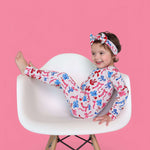 Red, White, and Bows Dream Romper | Milk & Baby