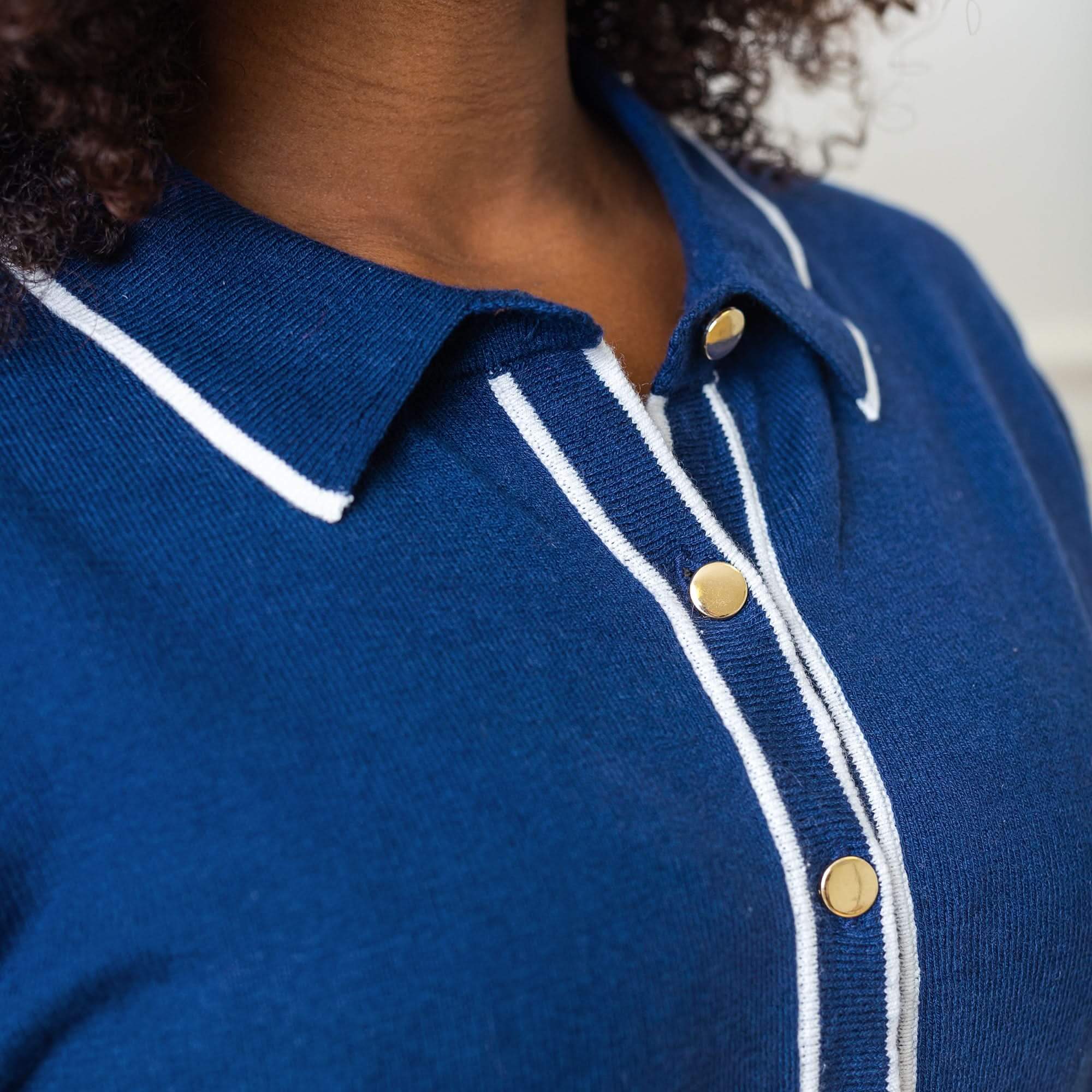 Tipped Button Front Sweater Dress | Milk & Baby