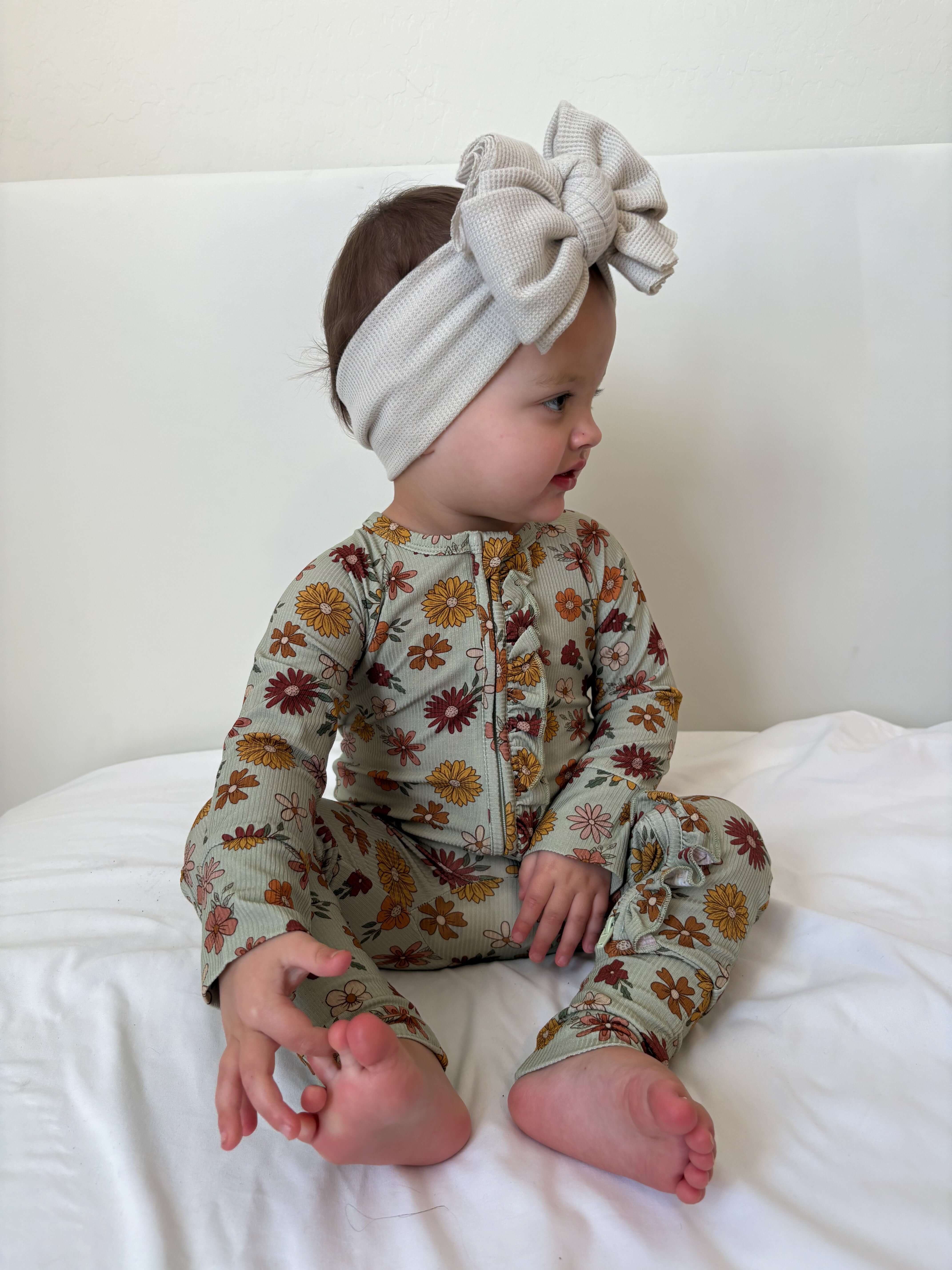 Alyson Floral | Bamboo Zip Pajamas | Milk & Baby