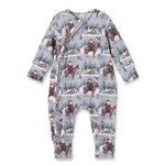 Cowboy Christmas Family Matching Soft Bamboo Pajamas | Snowy trails, tiny cabins, and a dash of Western spirit make these matching cowboy Christmas pajamas feel like a holiday storybook come to life. Crafted from buttery-soft, breathable bamboo with a tou