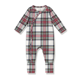 Holiday Plaid Zipper Romper