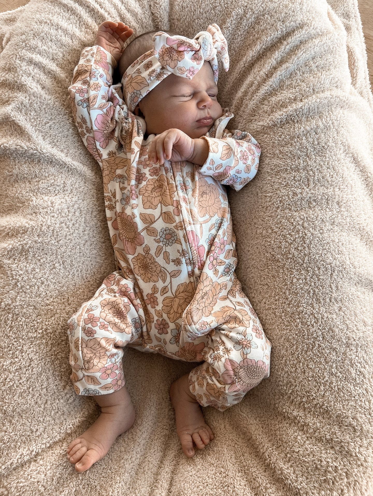 Luna + Luca Floral Jumpsuit + Bow | Milk & Baby