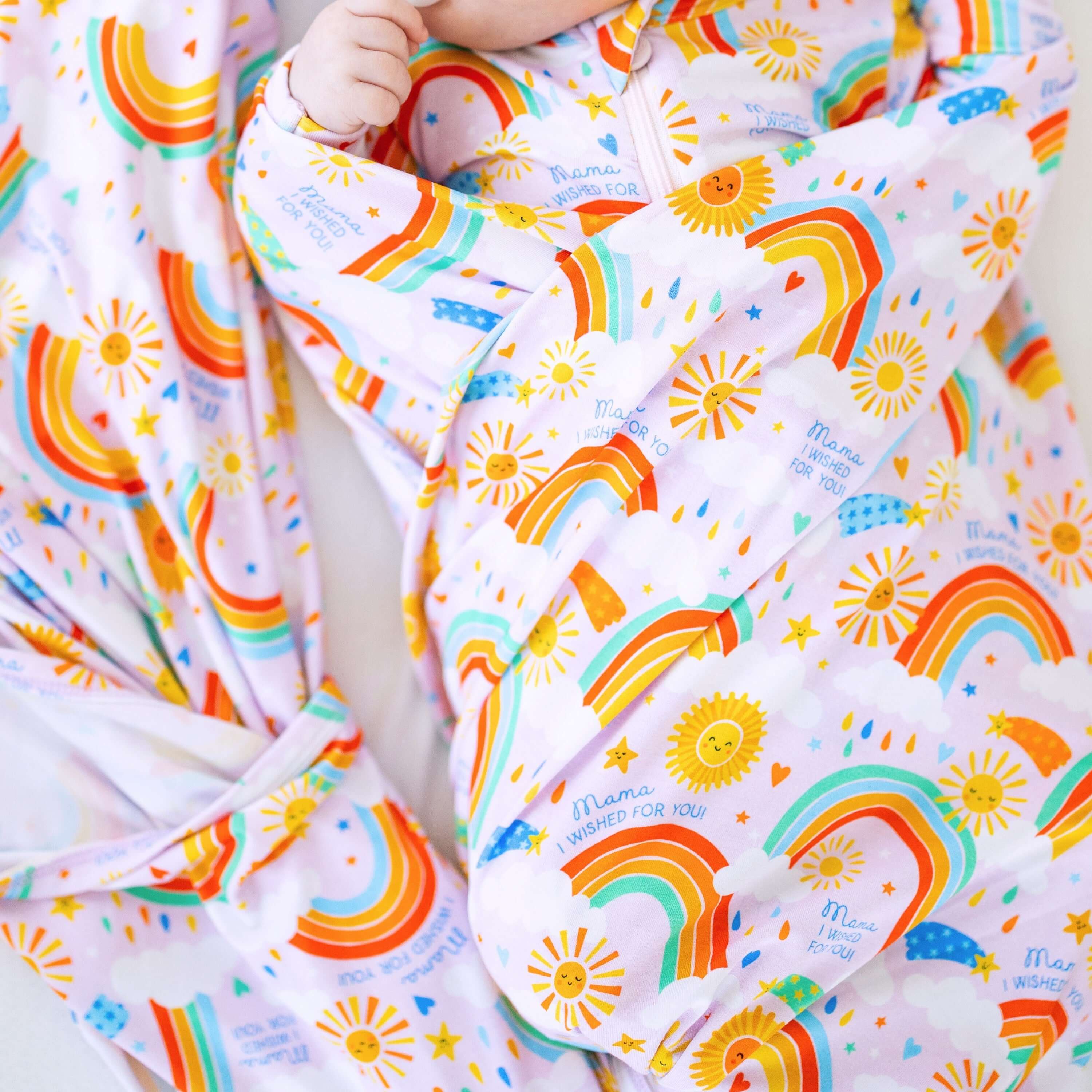 Here Comes the Sunshine (Pink) | The Forever Swaddle Blanket | Milk & Baby