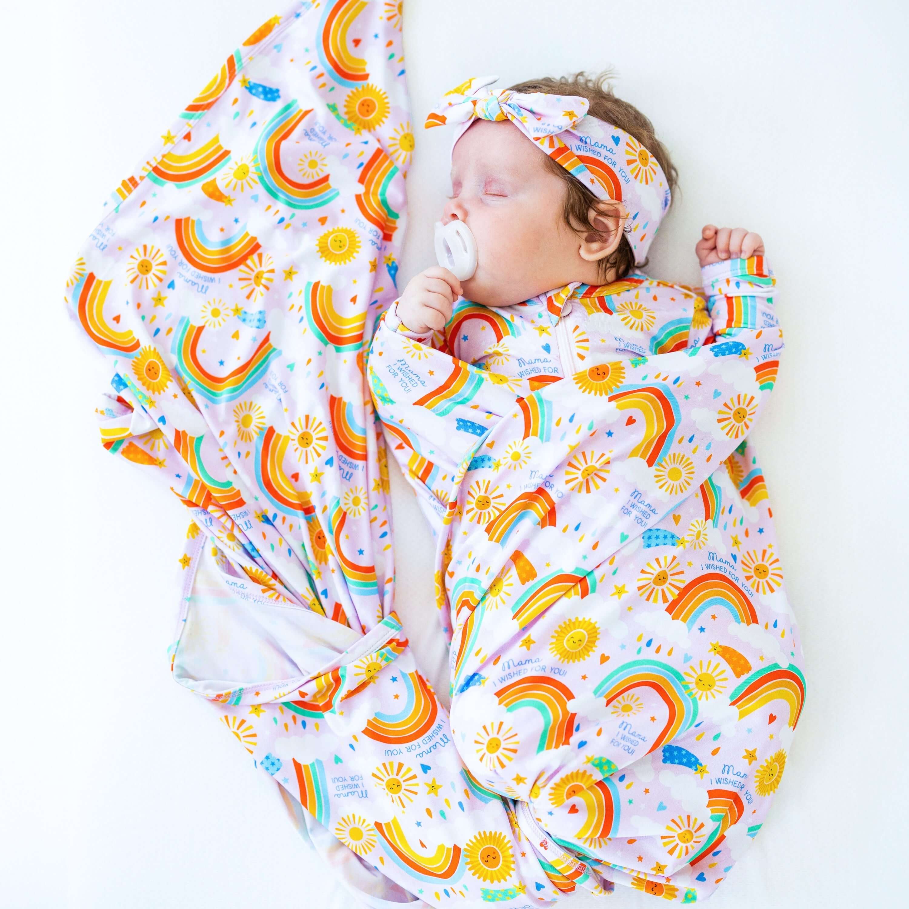 Here Comes the Sunshine (Pink) | The Forever Swaddle Blanket | Milk & Baby