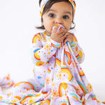 Here Comes the Sunshine (Pink) | The Forever Swaddle Blanket | Milk & Baby