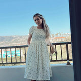 Garden Days | Ivory Floral Muslin Dress