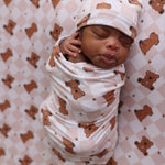 Cozy Bear Dream Swaddle & Beanie | Milk & Baby