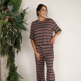 Holiday Stripe | Women's Boxy Tee Lounge Set