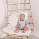 Luna + Luca Rib Detail Short Baby Romper | Black Speckle Milk & Baby