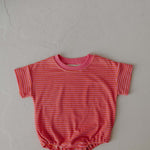Strawberry | Terry T-Shirt Romper | Milk & Baby
