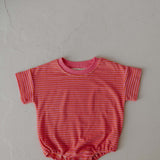 Strawberry | Terry T-Shirt Romper | Milk & Baby