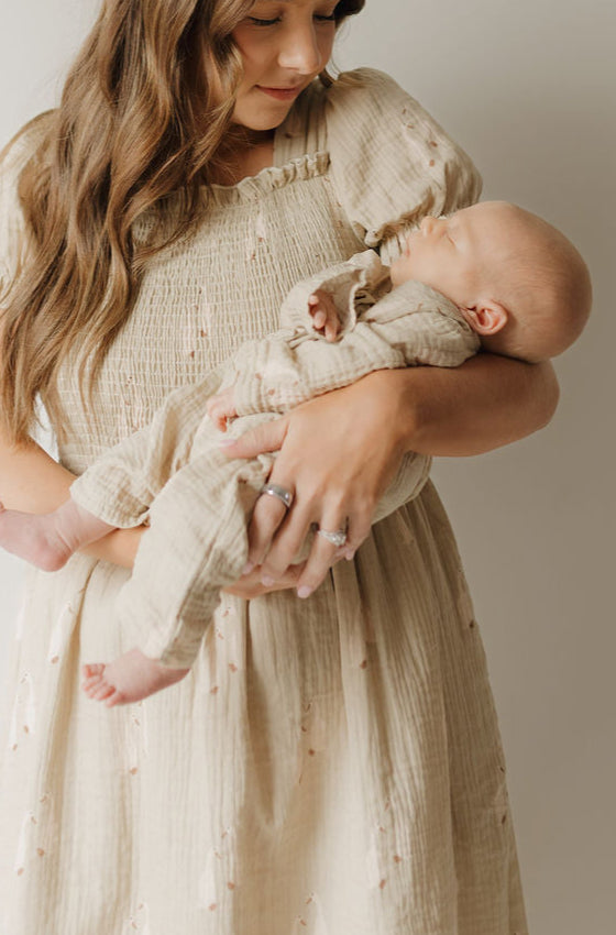 Silly Goose | Long Sleeve Muslin Romper | Milk & Baby