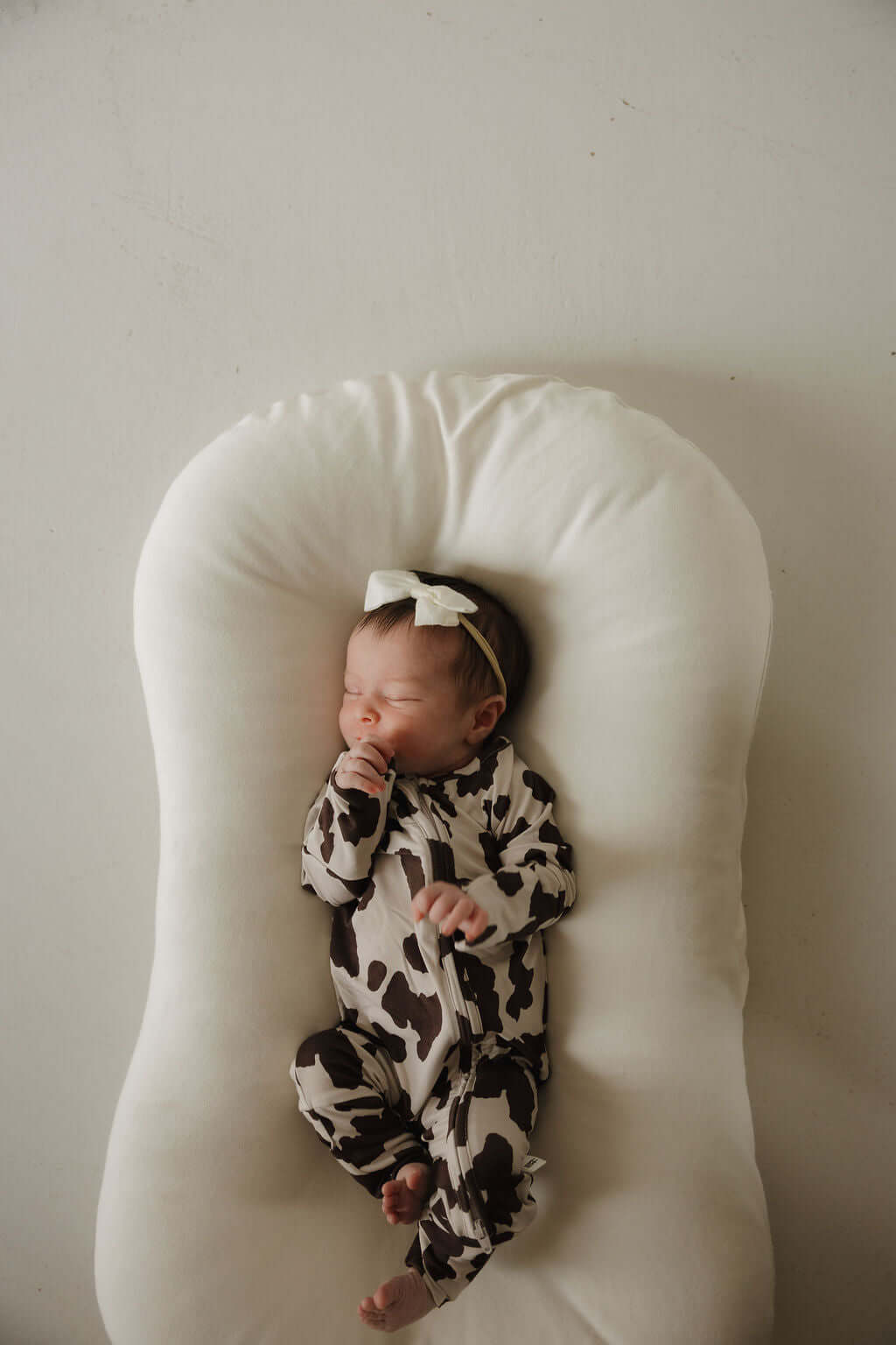 Moo! | Bamboo Zip Pajamas | Milk & Baby