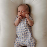 Shortie Bamboo Zip | Marilyn | Milk & Baby | Made of the softest premium bamboo. Durable and well designed your little ones can sleep and play in these cozy pajamas. These shortie rompers are ideal for warmer months featuring short sleeves and short botto