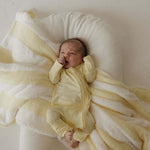 Sunny | Bamboo Zip Pajamas | Milk & Baby | Made of the softest premium bamboo. Durable and well designed your little ones can sleep and play in these cozy pajamas. Our smallest sizes have rollover cuffs on the hands and all of the one piece sizes have cuf