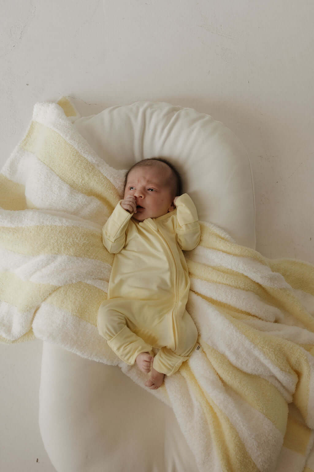 Sunny | Bamboo Zip Pajamas | Milk & Baby | Made of the softest premium bamboo. Durable and well designed your little ones can sleep and play in these cozy pajamas. Our smallest sizes have rollover cuffs on the hands and all of the one piece sizes have cuf