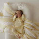 Sunny | Bamboo Zip Pajamas | Milk & Baby | Made of the softest premium bamboo. Durable and well designed your little ones can sleep and play in these cozy pajamas. Our smallest sizes have rollover cuffs on the hands and all of the one piece sizes have cuf