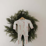 Bamboo Zip Pajamas | Candy Cane | Milk & Baby